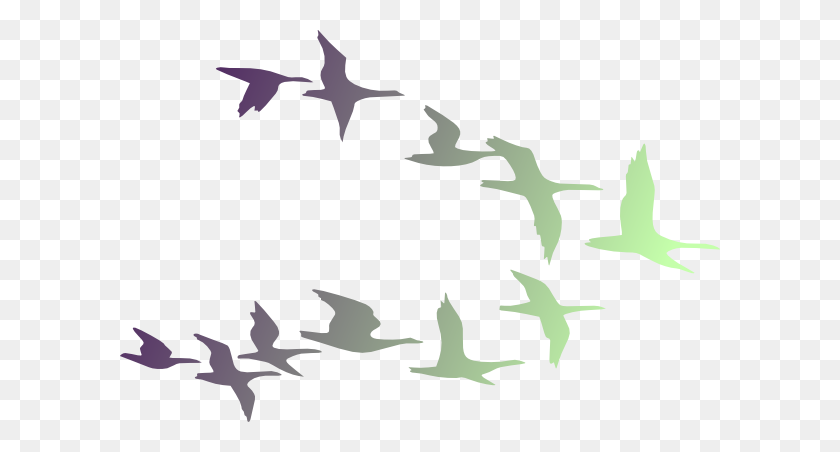 600x392 Birds In Flight Clip Art - Flock Of Birds Clipart
