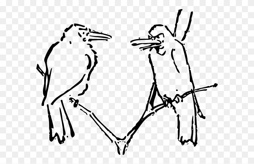 600x481 Birds Talking Tree Branch Png, Clip Art For Web - Tree Branch Clipart