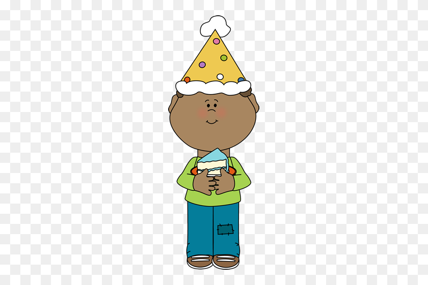 179x500 Birthday Boy With A Slice Of Cake Infantiles - Slice Of Cake Clipart
