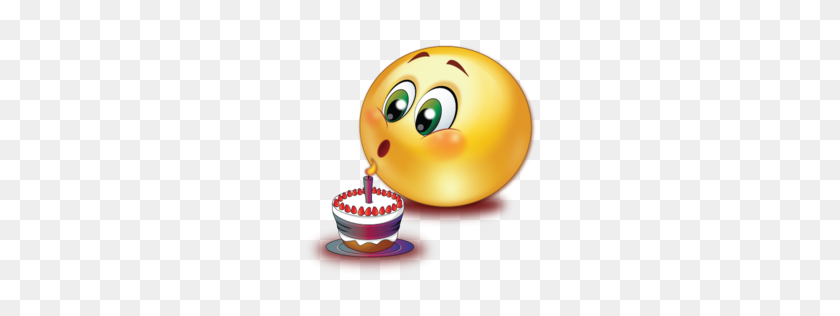 256x256 Birthday Cake Blowing Candle Emoji - Cake Emoji PNG