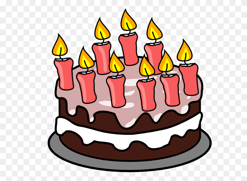 600x555 День Рождения Картинки Торт Ко Дню Рождения Картинки Бесплатный Торт Ко Дню Рождения - День Рождения Клипарт Черный И Белый