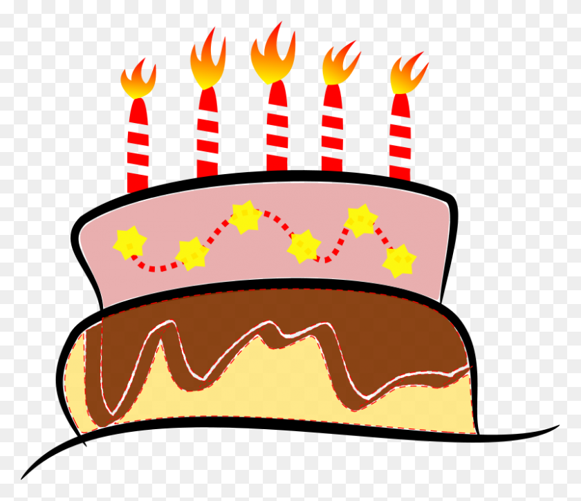800x683 День Рождения Торт Клипарт Юбилейный Торт - Картинка Торт На День Рождения