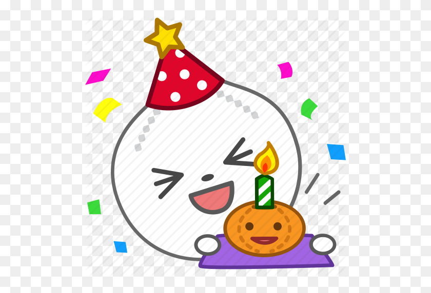 512x512 Birthday, Cake, Emoji, Emoticon, Onion, Party, Vegetable Icon - Party Emoji PNG