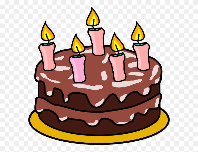 600x586 Birthday Cake For A Girl Clip Art - Birthday Girl Clipart