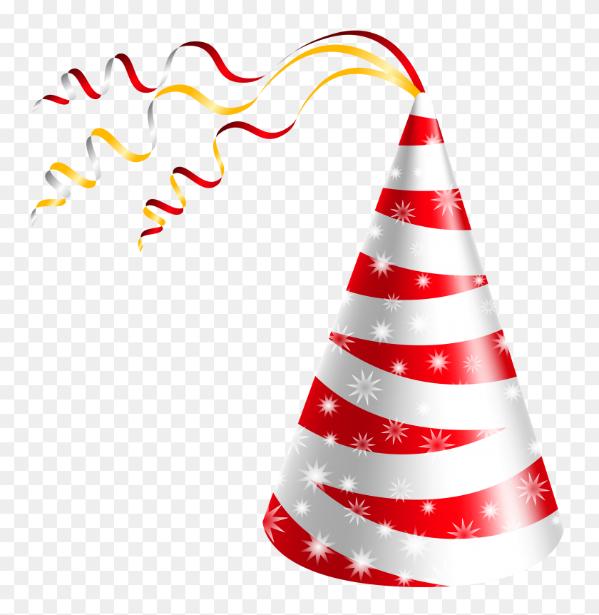 3977x4092 Birthday Cake Party Hat Clip Art Red And Yellow Birthday Hat Png - Birthday Clipart PNG