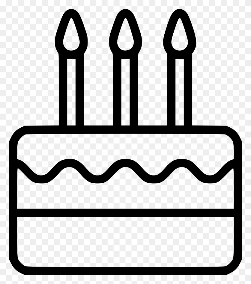 858x980 Birthday Cake Png Icon Free Download - Birthday Cake Clipart Black And White