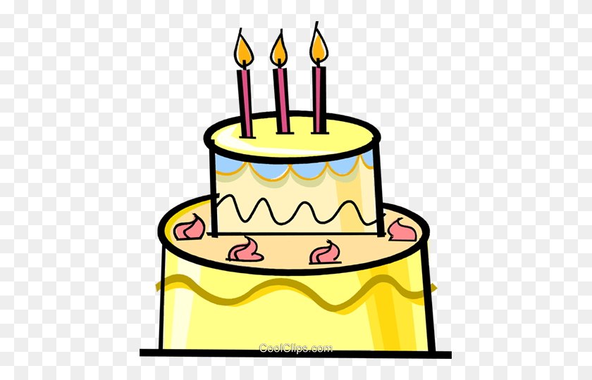 443x480 Торт Ко Дню Рождения Роялти Бесплатно Векторные Иллюстрации - Многоуровневый Торт Клипарт