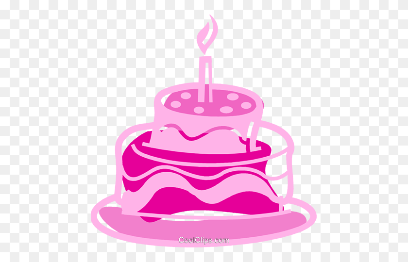 465x480 Birthday Cake Royalty Free Vector Clip Art Illustration - Cake Decorating Clipart