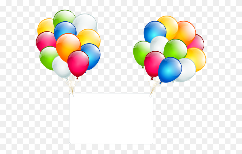 600x474 Birthday Card With Balloons Transparent Png Clip Art Clipart - Tassel Garland Clipart