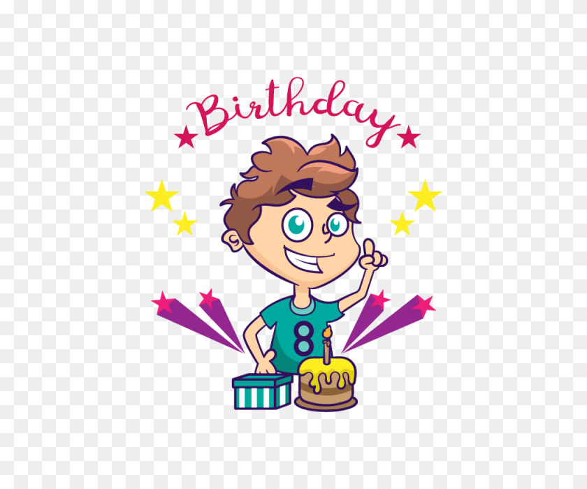 640x640 Birthday Card With Cute Boy, Birthday, Boy, Cartoon Png And Vector - Cartoon Boy PNG