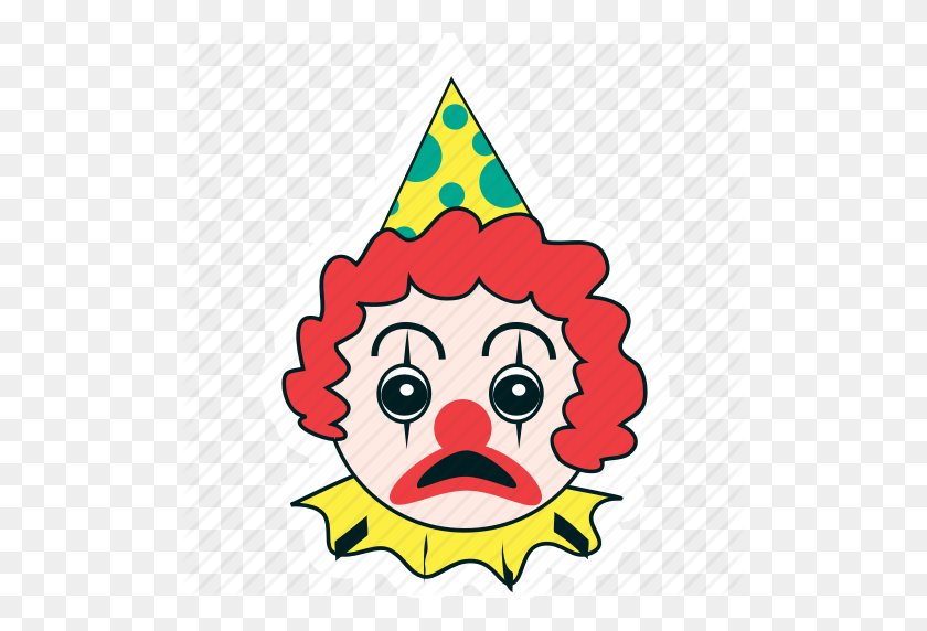 512x512 Birthday, Celebration, Clown, Expression, Face, Party, Sad Icon - Clown Face PNG
