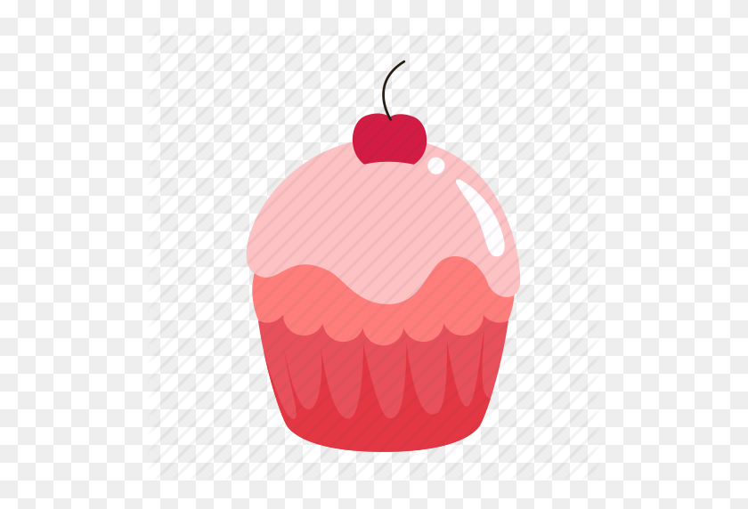 512x512 Birthday, Chery, Cupcake, Dessert, Sweet Icon - Birthday Cupcake PNG