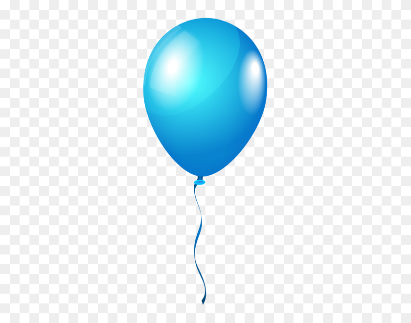 259x600 Birthday Clip Clip Art, Clipart - Blue Balloon Clipart
