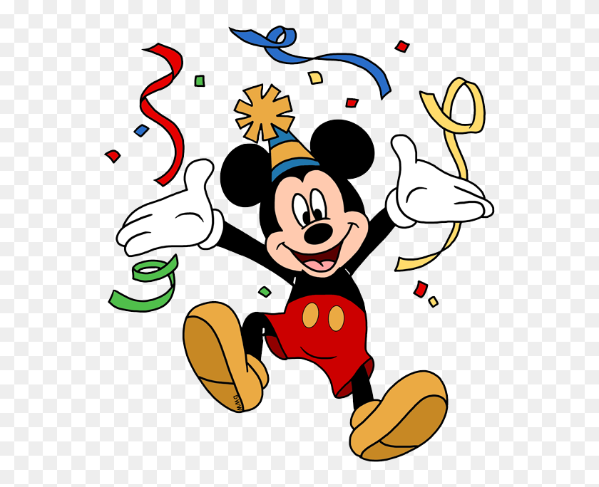 561x624 Birthday Clip Mickey Mouse - Mickey Mouse Birthday PNG