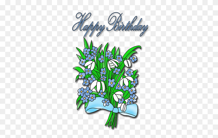340x472 Birthday Cliparts Flowers Free Download Clip Art - December Birthday Clipart