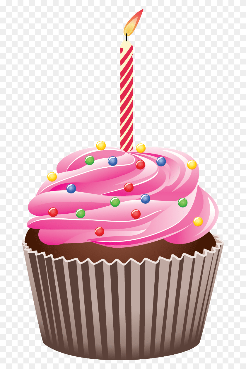 691x1199 Birthday Cupcake Clip Art - Icing Clipart