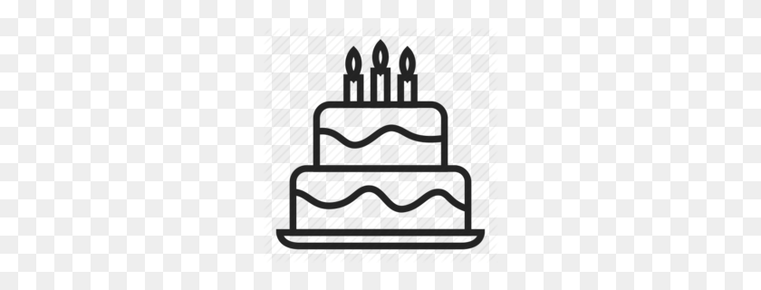 260x260 Birthday Cupcake Clipart - Birthday Cake Clipart Black And White