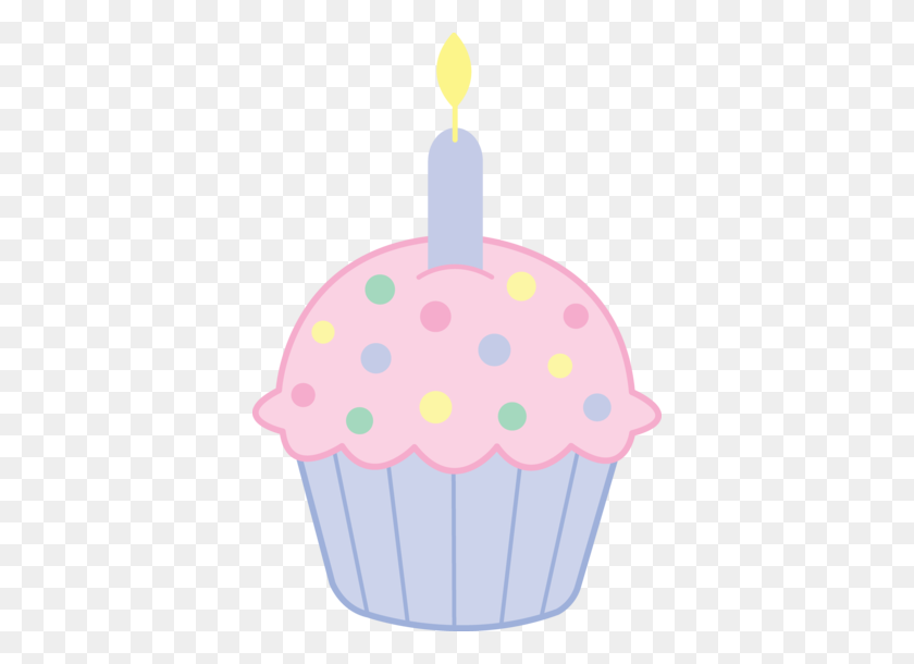 376x550 Birthday Cupcake Clipart - Birthday Cake With Candles Clipart