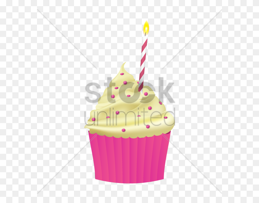 600x600 Birthday Cupcake Vector Image - Birthday Cupcake PNG