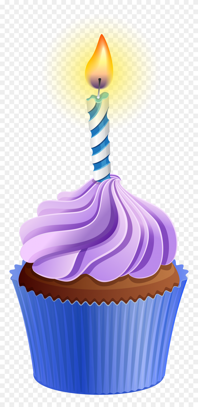 2818x6000 Birthday Cupcake With Candle Png Clip Art Gallery - Cupcake With Candle Clipart