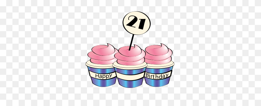 299x280 Birthday Cupcakes - Cupcake Border Clipart