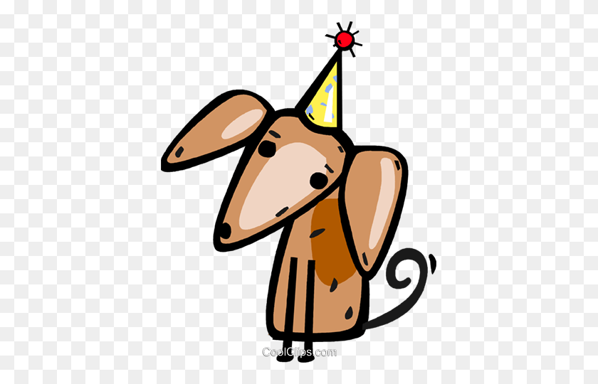 387x480 Birthday Dog Royalty Free Vector Clip Art Illustration - Dog Birthday Clipart