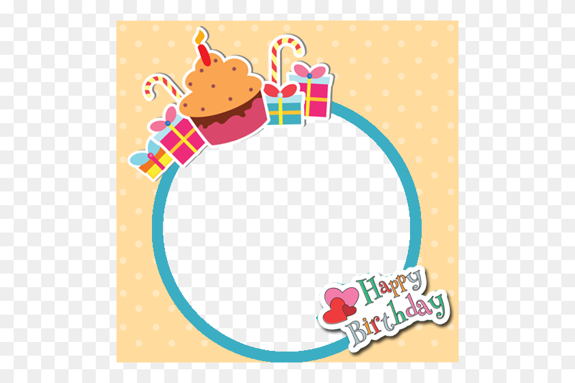 500x500 Birthday Frame Group With Items - Birthday Frame PNG