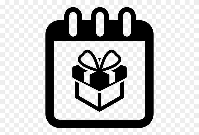 512x512 Birthday Giftbox On Reminder Calendar Page - Birthday Icon PNG