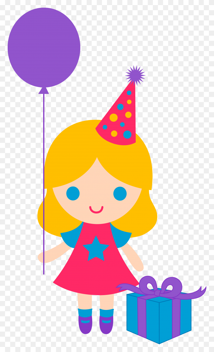 4986x8442 Birthday Girl Clip Art - Birthday Balloons Clipart