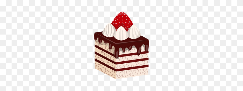 256x256 Birthday Greeting Card Design With Cake - Chocolate Cake PNG