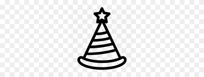 260x260 Birthday Hat Clip Art Black Clipart - Pine Cone Clipart Black And White