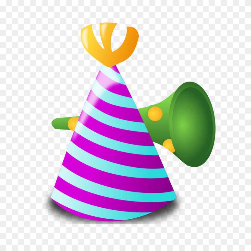 800x800 Birthday Hat Party Transparent Stick Clipart - Party Hat Clipart Transparent Background