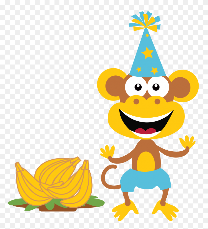 1355x1500 Birthday Monkey Clipart - Baby Monkey Clipart