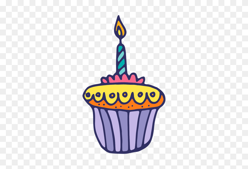 512x512 Birthday Muffin Candle - Muffin PNG