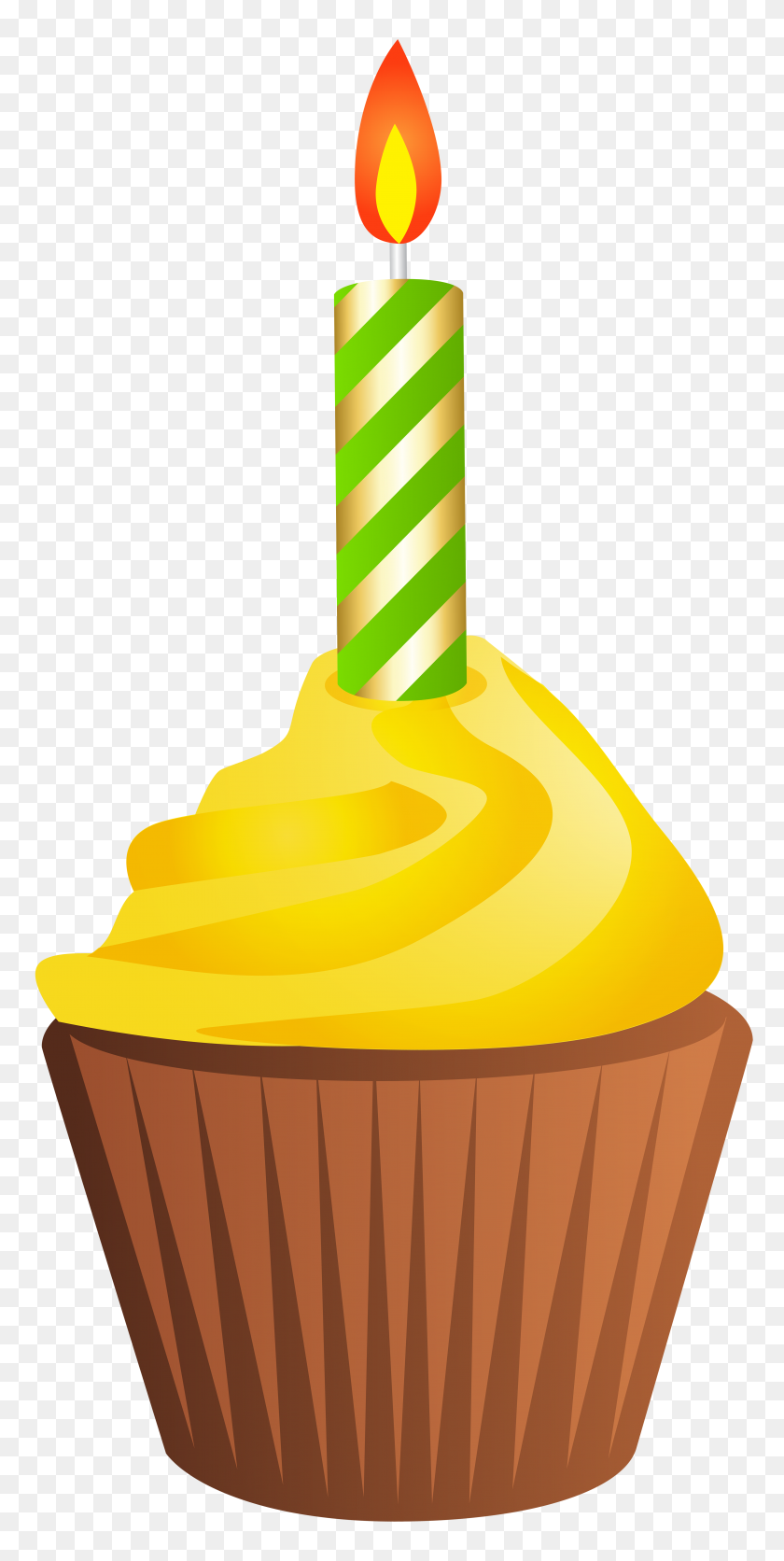 3869x8000 Birthday Muffin With Candle Png Clip Art Gallery - Muffin Clipart