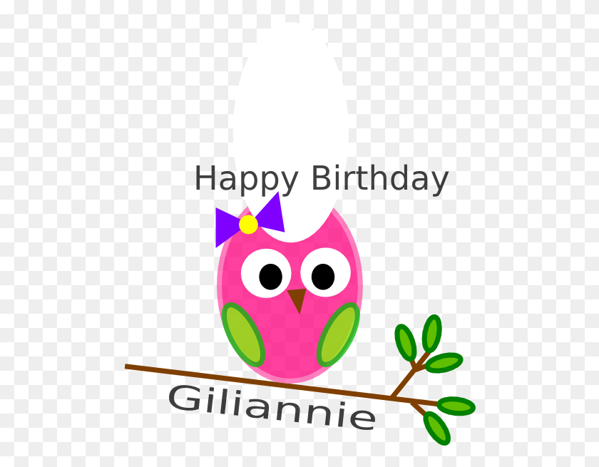 494x595 Birthday Owl Gili Clip Art - Birthday Clipart For Facebook