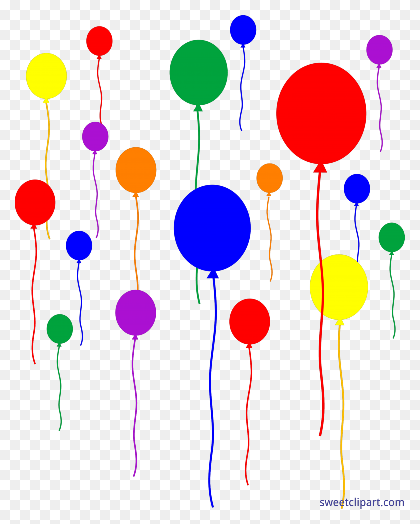 5847x7402 Birthday Party Balloons Transparent Clip Art - Party Balloons Clipart