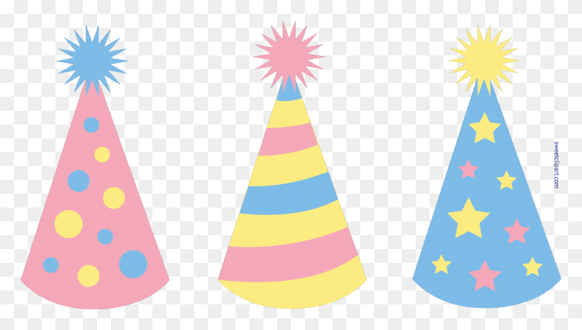 6500x3476 Birthday Party Hats Set Clip Art - Party Food Clipart