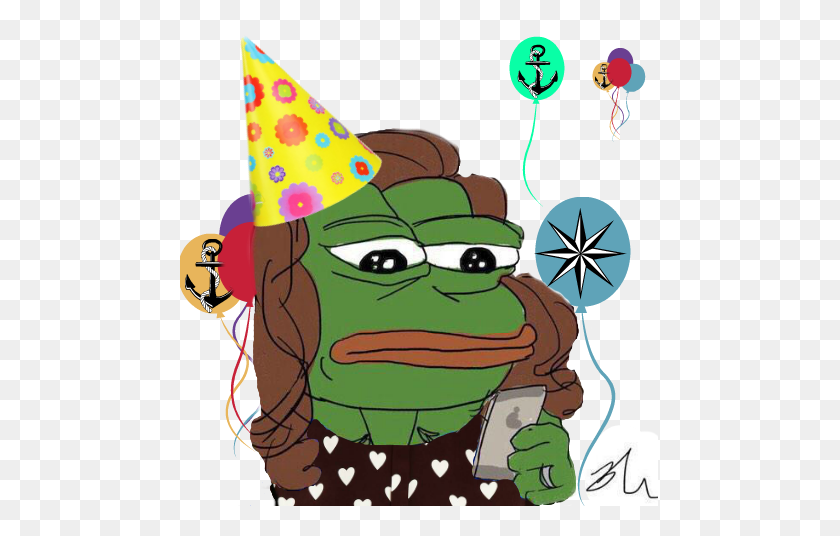480x476 Birthday Party Pepe Png - Pepe PNG