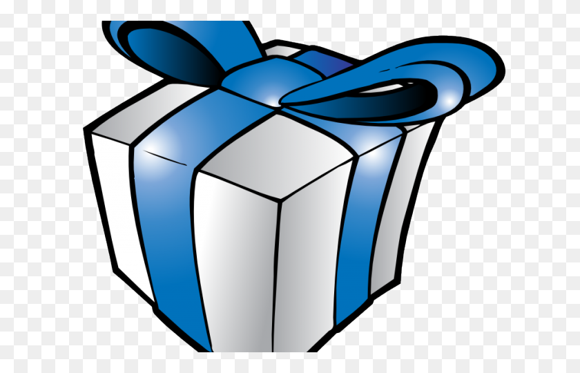 640x480 Birthday Present Clipart Blue Gold - Birthday Present PNG