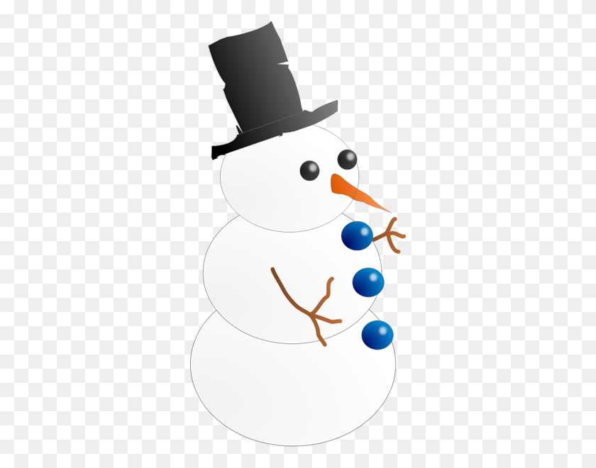 304x600 Birthday Snowman Clipart Cute - Snowman Clip Art