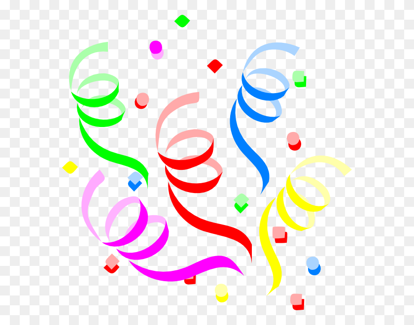 588x600 Birthday Streamers Clipart - Surprise Party Clip Art