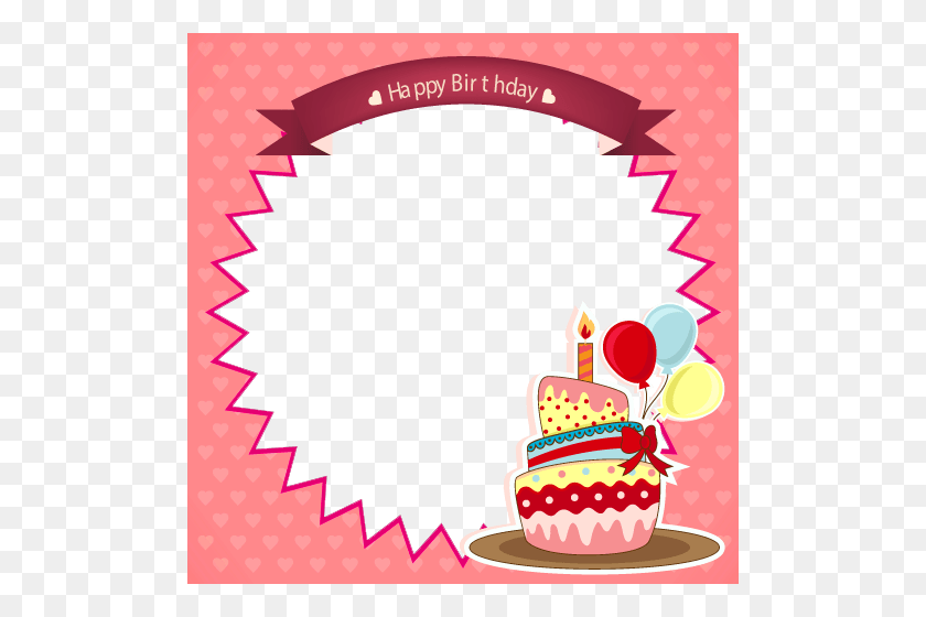 500x500 Birthday Wishes Frames App - Birthday Frame PNG