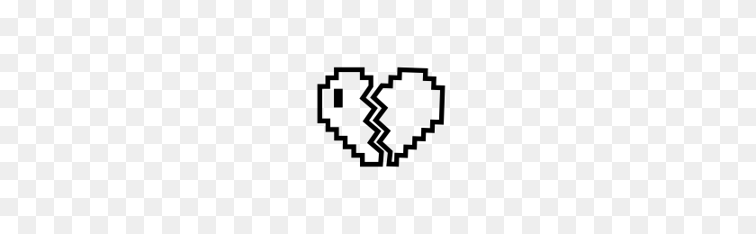 200x200 Bit Broken Heart Icons Noun Project - 8-Битное Сердце Png