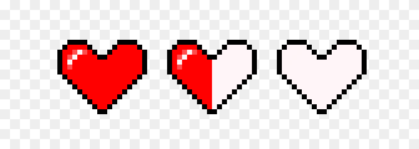 710x240 Bit Heart Pixel Art Maker - 8 Bit Heart PNG