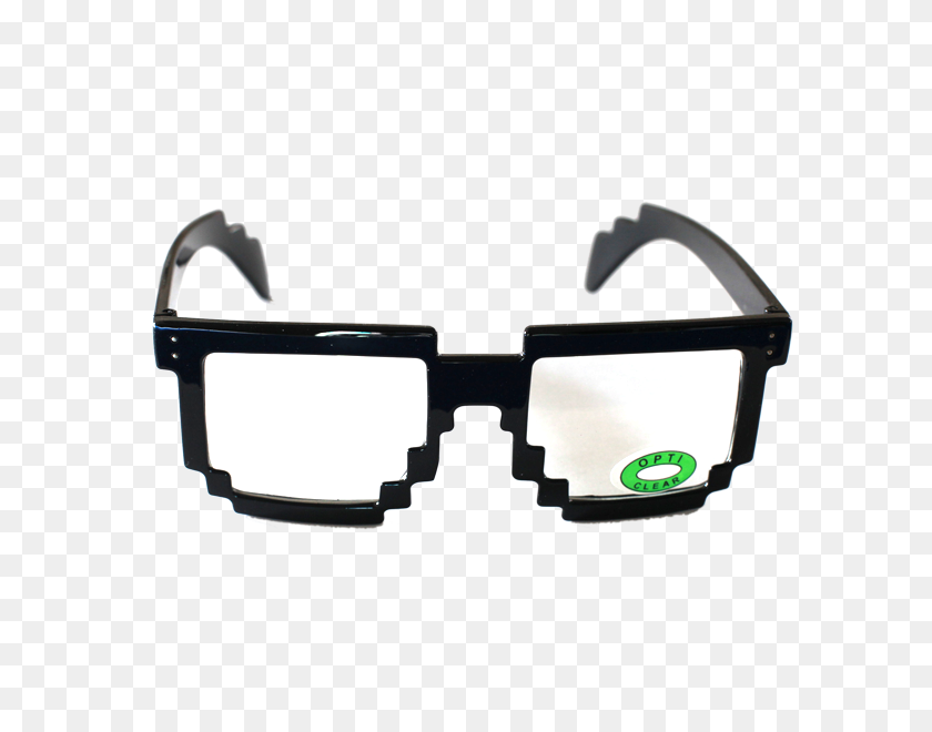 600x600 Bit Nerd Glasses Black Frame Clear Lens With Free Microfiber Pouch - 8 Bit Glasses PNG