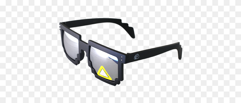 450x300 Bit Nerd Glasses Black Frame Mirror Lens With Free Microfiber Pouch - 8 Bit Glasses PNG
