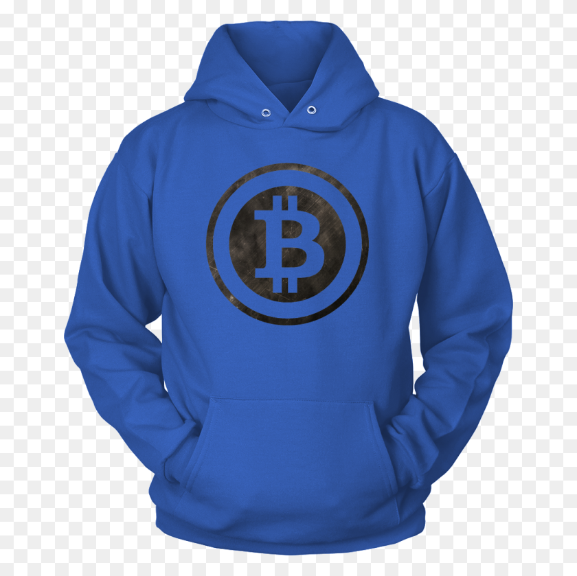 1000x1000 Bitcoin Black And White Logo Hoodie Fashion For Crypto - White Hoodie PNG