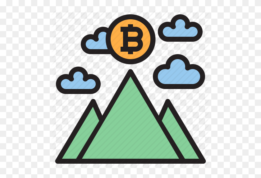 512x512 Bitcoin, Blockchain, Moneda, Criptomoneda, Finanzas, Dinero, Montaña - Montaña Png