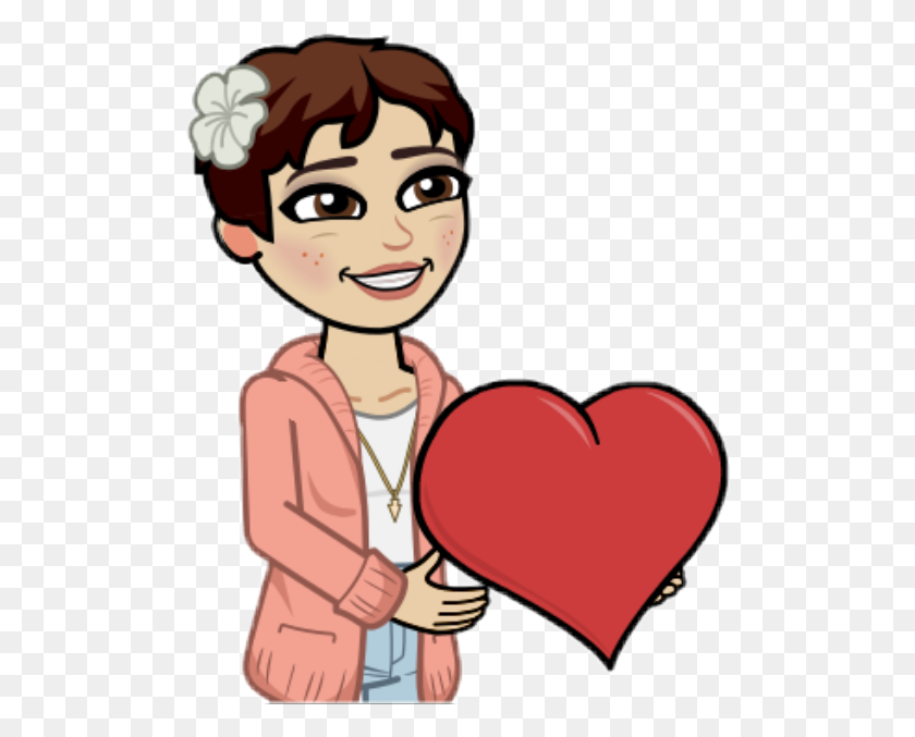 500x617 Bitmoji Mybitmoji Snapchat Emoji Snap Love Heart Red - Щелкающий Пальцами Клипарт
